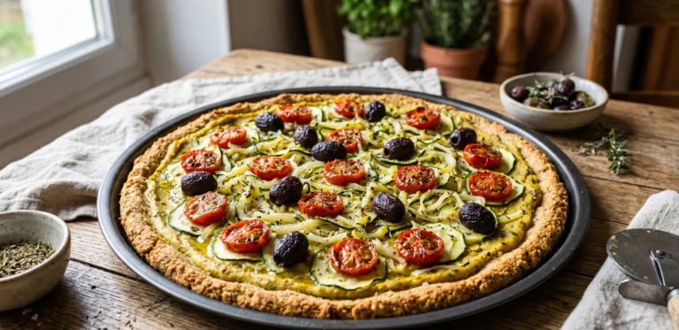 🍕 Pizza Sans Gluten aux Courgettes, Tomates Cerises et Olives de Nyons : La Recette Ultra Simple